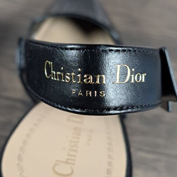 Christian Dior Sweet-D Black Patent Leather Slingback Pump Heels Women's Sz 10 - Picture 8 of 11